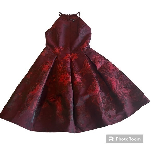 White House black market floral satin dress - Picture 1 of 9